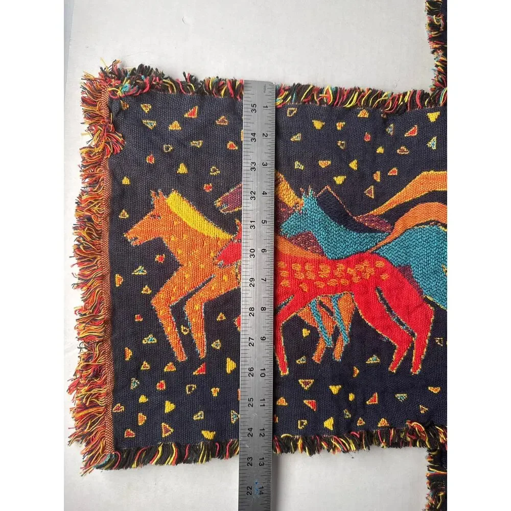 4 Vintage Laurel Burch placemants folk art wild painted horses elk canyon mares
